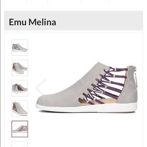 EMU Leather Sneaker EMU AUSTRALIA Melina Ever Natural Bootie Sz 8. Grey & White